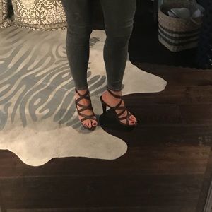 DVF brown leather strappy sandals